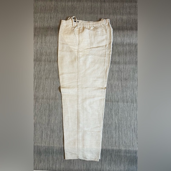 Men’s Cubavera XX-Large (44-46) Natural Beige Color Linen Drawstring Pants - Picture 2 of 7